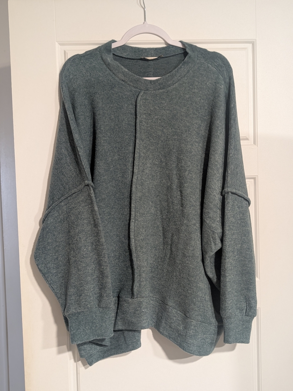 Zenana Outfitters Relaxed Crewneck Sweater in Dusty Teal